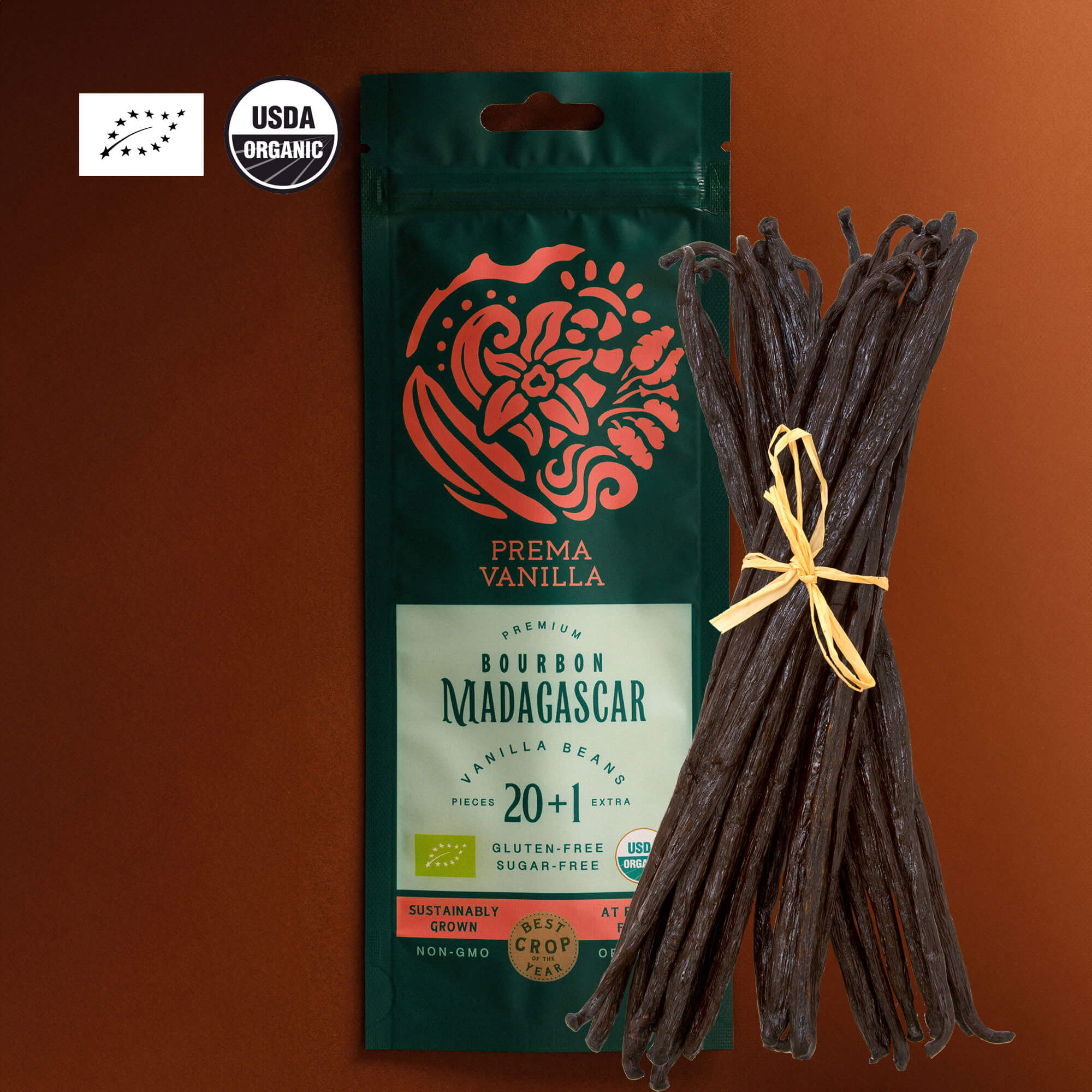 Organic Madagascar Gourmet Vanilla Beans (14-18 cm)
