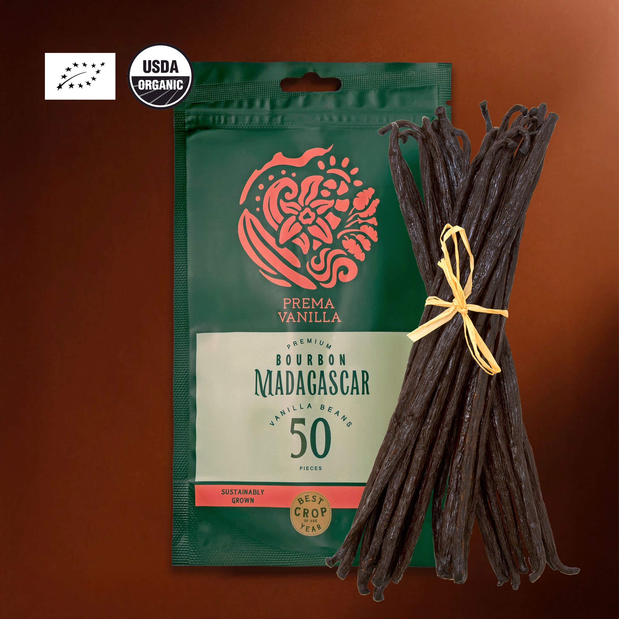 Organic Madagascar Gourmet Vanilla Beans (14-18 cm)
