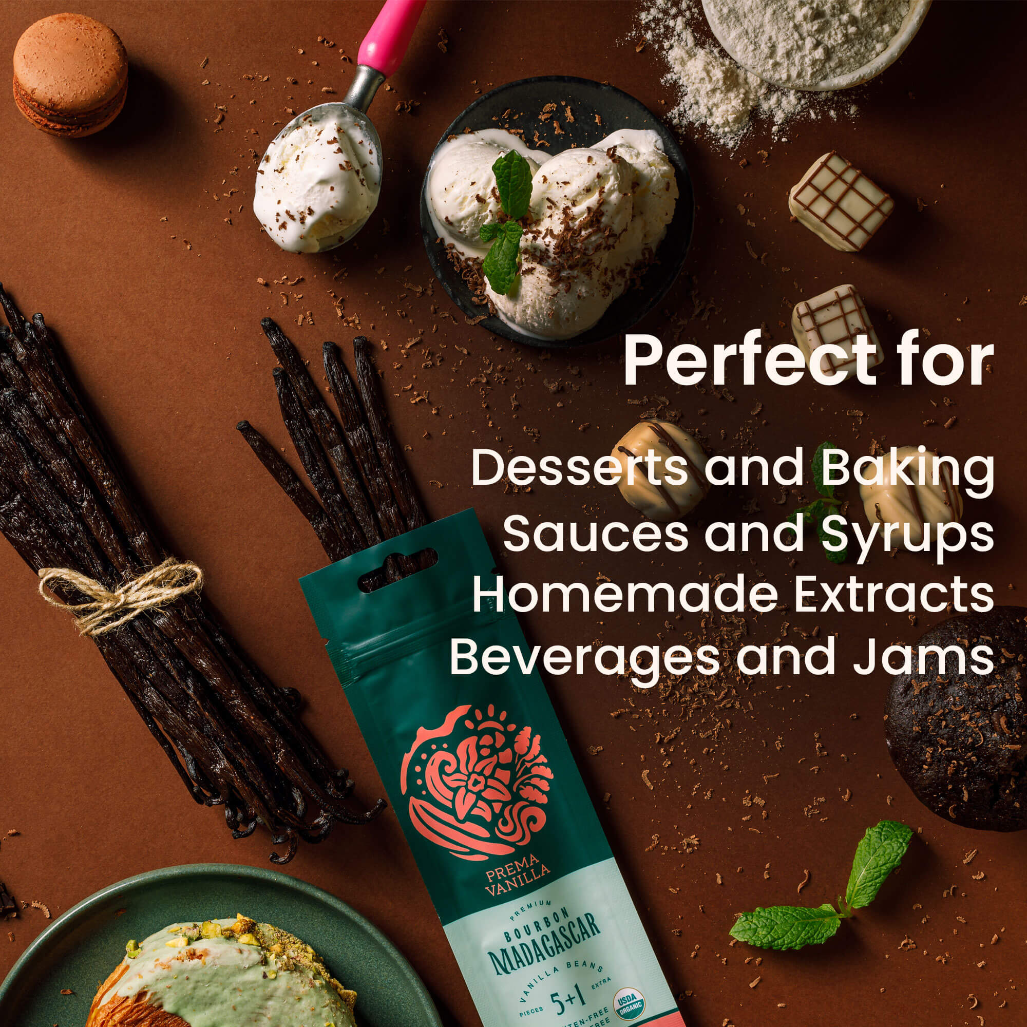 Organic Madagascar Gourmet Vanilla Beans (14-18 cm)